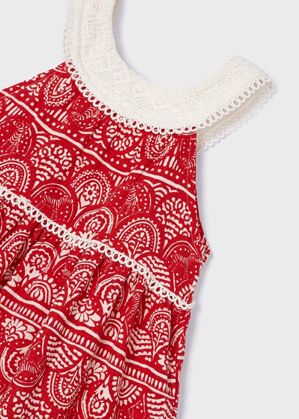 Mayoral Kleid Guipure mit Handtasche in Rot