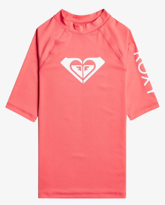Roxy Wholehearted - Kurzärmliger Rashguard für Mädchen in Coral