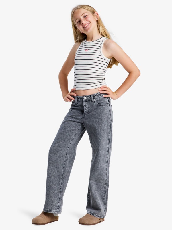 Roxy Iconic Days Stripes - Top für Mädchen in Weiß - Schwarz Gestreift Roxy Iconic Days Stripes - Top für Mädchen in Weiß - Schwarz Gestreift