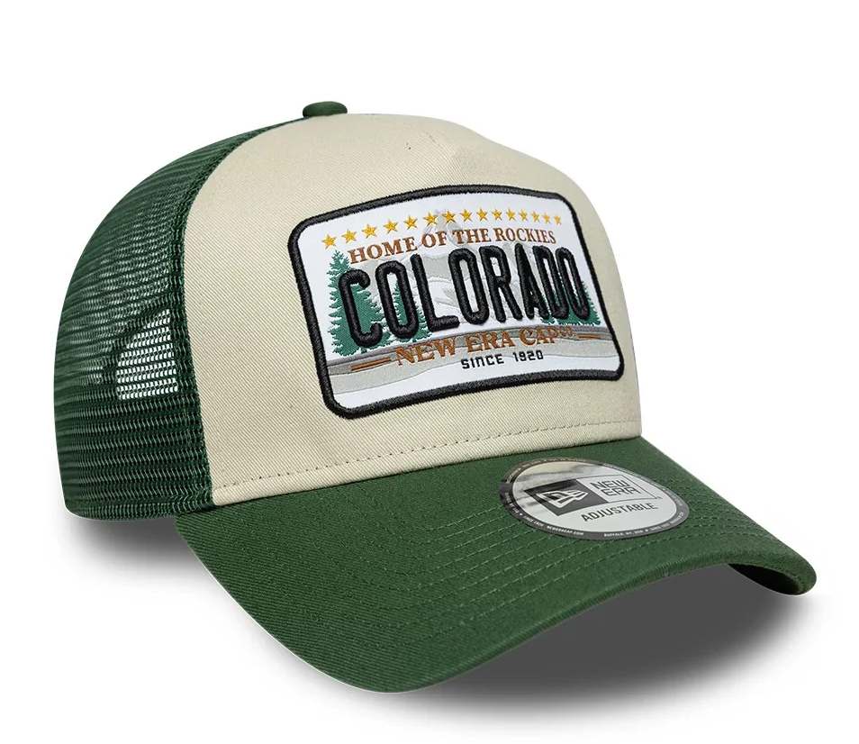 New Era Licence Plate Dark Green 9FORTY A-Frame Trucker Adjustable Cap - Grün COLORADO New Era Licence Plate Dark Green 9FORTY A-Frame Trucker Adjustable Cap - Grün COLORADO