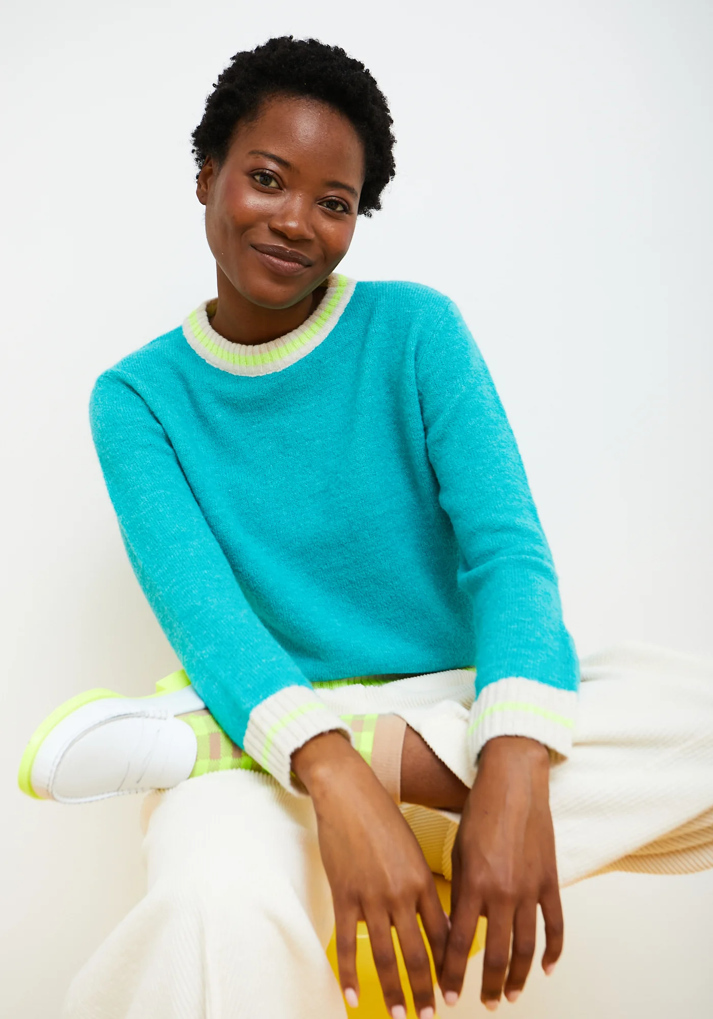 Dr Bloom Berry Pullover - Strickpulli in Türkis Blau 