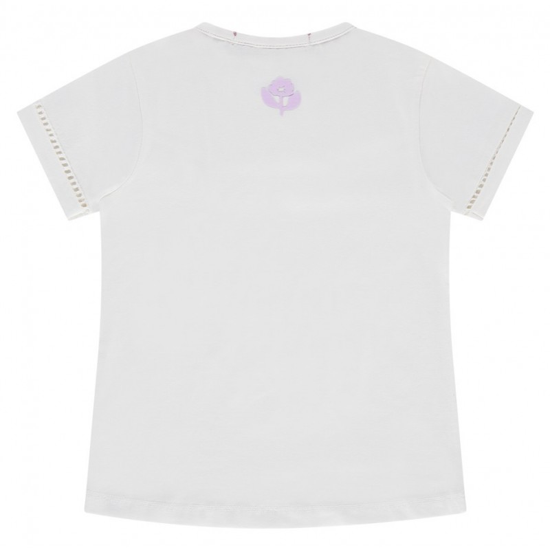 Babyface Stains & Stories Kurzarm T-Shirt mit Rüschen Ärmel in Creme Weiß Babyface Stains & Stories Kurzarm T-Shirt mit Rüschen Ärmel in Creme Weiß
