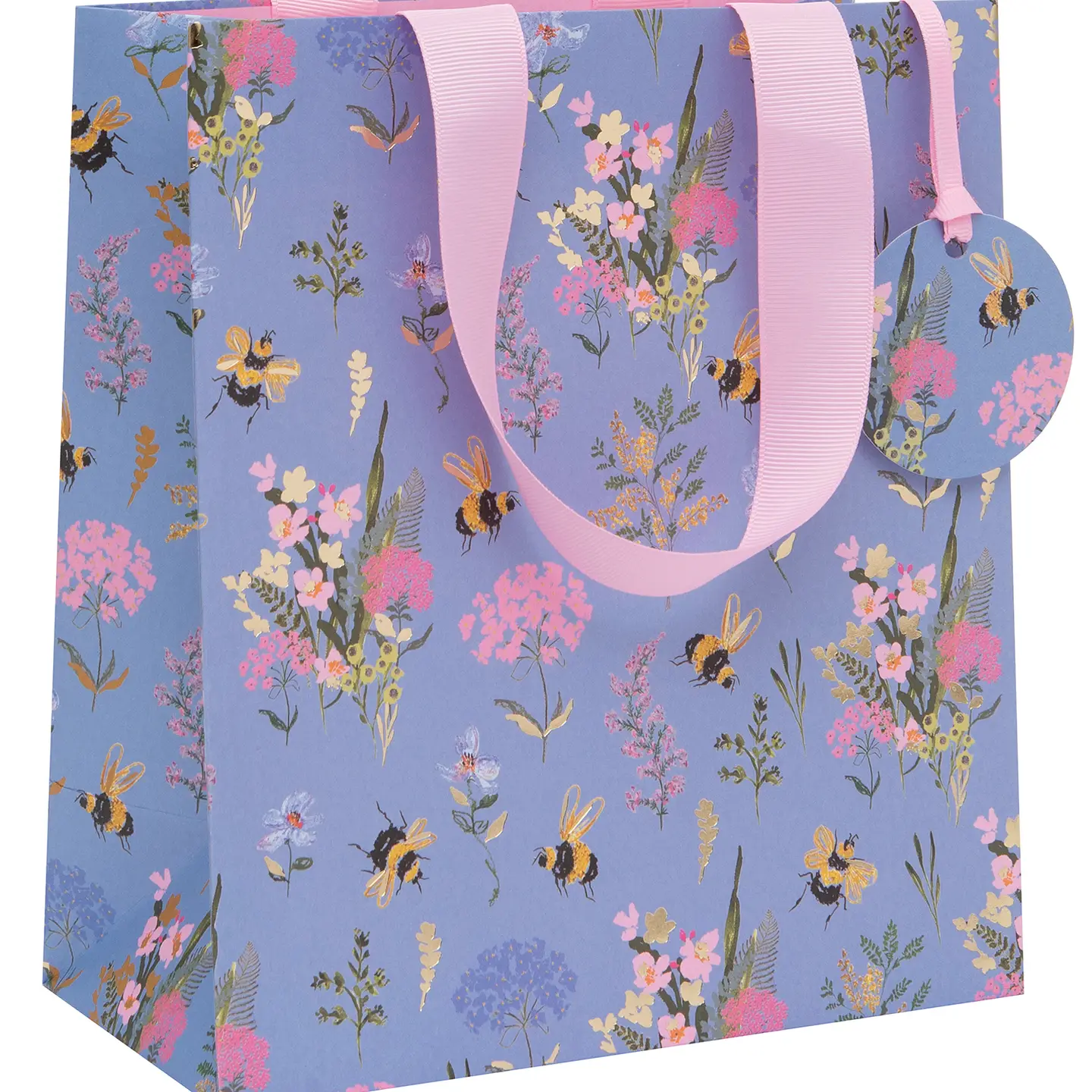 Glick Geschenktasche in Flieder Medium - Blumenwiese Bienen