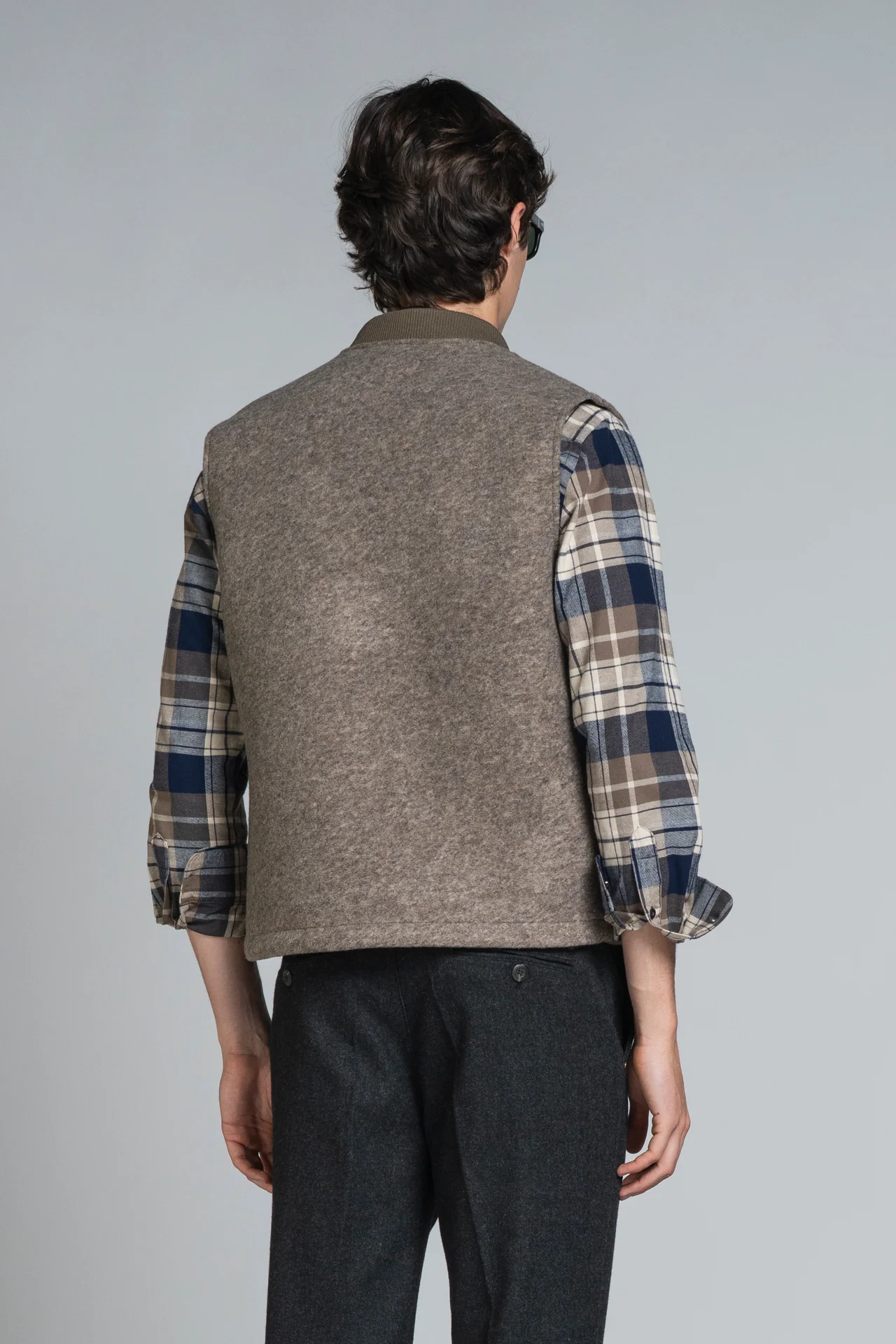 IMPURE Terry Gillet Wollwalk Weste in Taupe Braun
