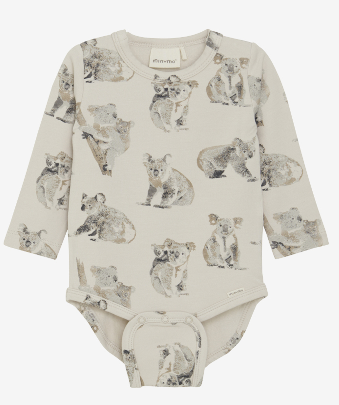 Minymo Langarmbody mit Koala Druck in Moonbeam (creme)