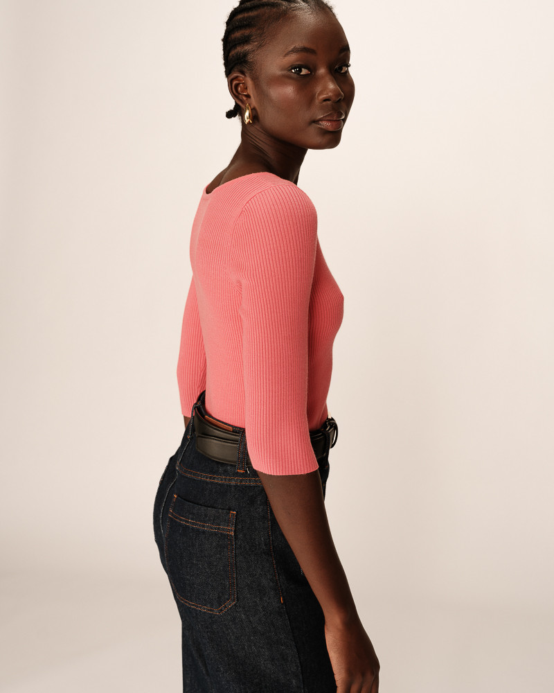 Grace & Mila Paige Pullover in Flamingo Coral Rippstrick - SALE Grace & Mila Paige Pullover in Flamingo Coral Rippstrick - SALE