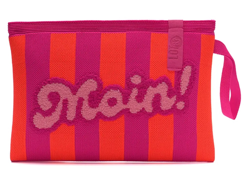 LOT83 Rebel Billie Tasche Kosmetiktasche Pink & Orange Gestreift - Moin