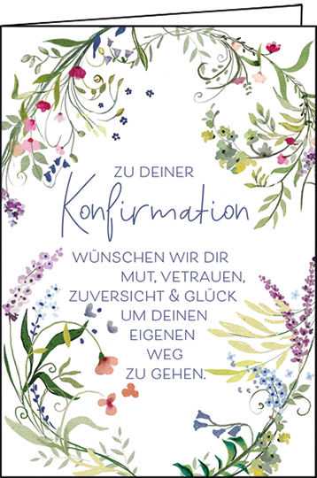 Edition Gollong Grußkarte mit Kuvert zu Deiner Konfirmation - Blumen