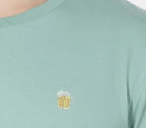 Ragwear NEDDIS Herren T-Shirt in Grün mit Stickerei - Bier