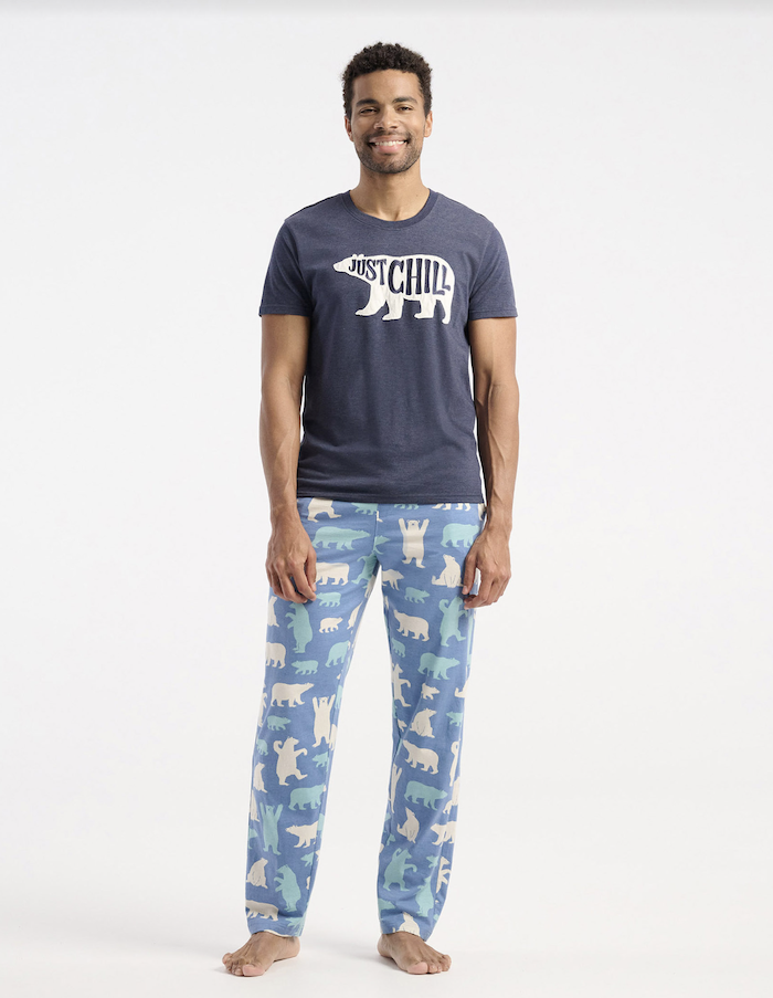 Little Blue House Herren Jersey Pyjama Hose in Blau - Eisbären Little Blue House Herren Jersey Pyjama Hose in Blau - Eisbären