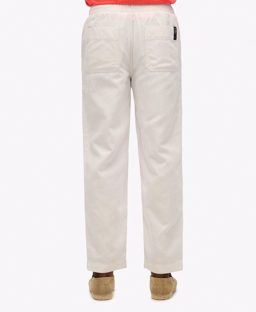 Superdry Merchant Herren Drawstring Leinenhose in Weiß