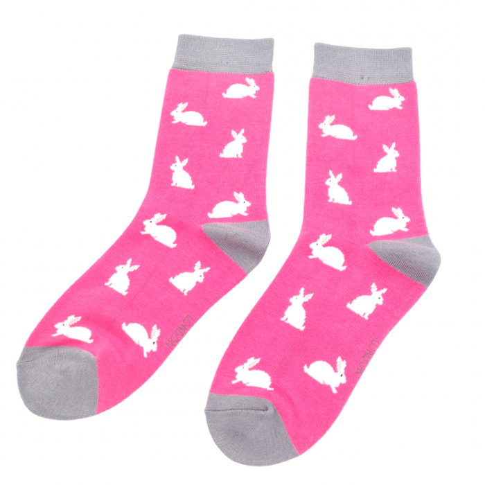 miss-sparrow-socken-bamboo-rabbits-fuchsia Miss Sparrow Bambus Socken - Fuchsia Rabbits - Hot Pink Bunnys
