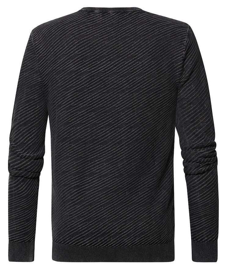 M-3020-KWR256_9999_B Petrol Industries Herren Pullover mit Rundhalsausschnitt - Schwarz