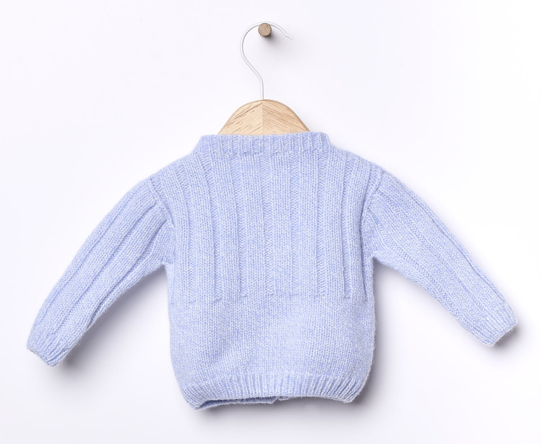wedoble Merino Wolle Cardigan Strickjacke in Hellblau - Bunny and Friends 
