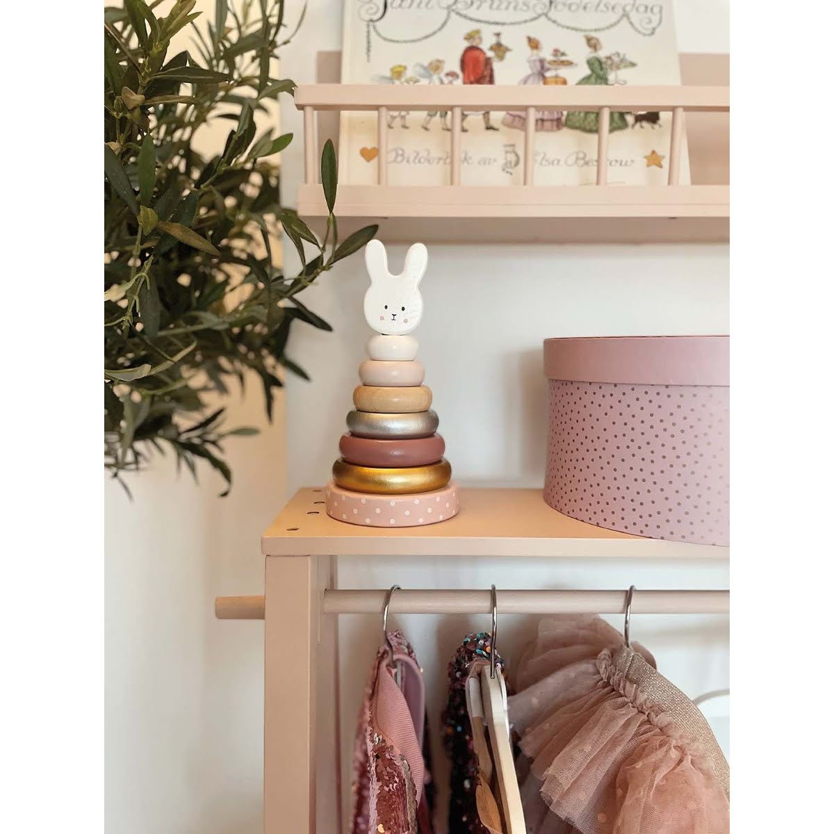 JaBaDaBaDo Holz Stapelturm - Hase in Rosa