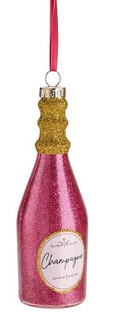 The Gift Company Weihnachtsschmuck - Glas Anhänger - Champagner Glitzer Flasche The Gift Company Weihnachtsschmuck - Glas Anhänger - Champagner Glitzer Flasche