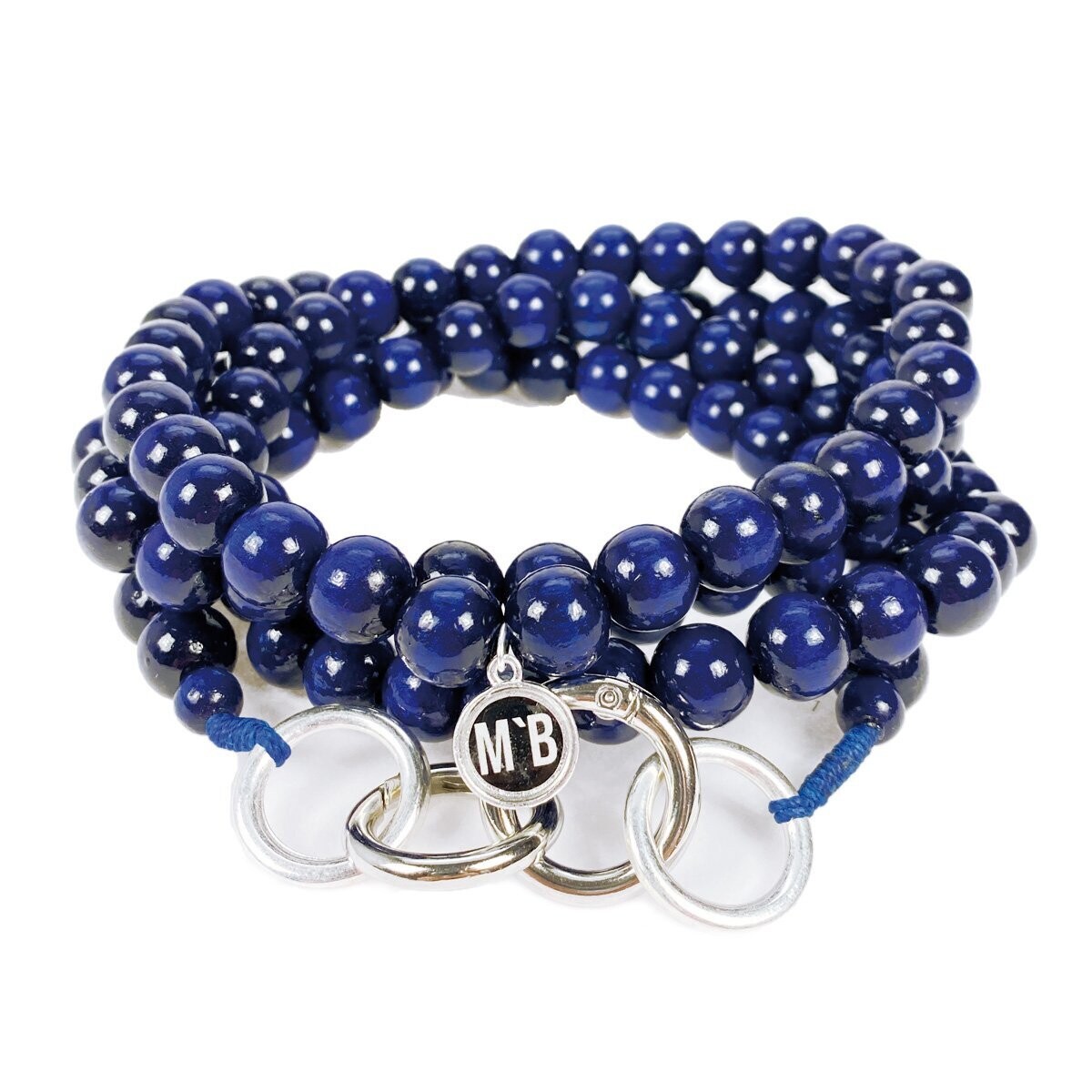 Mo Beads Holzperlen Handykette in Blau