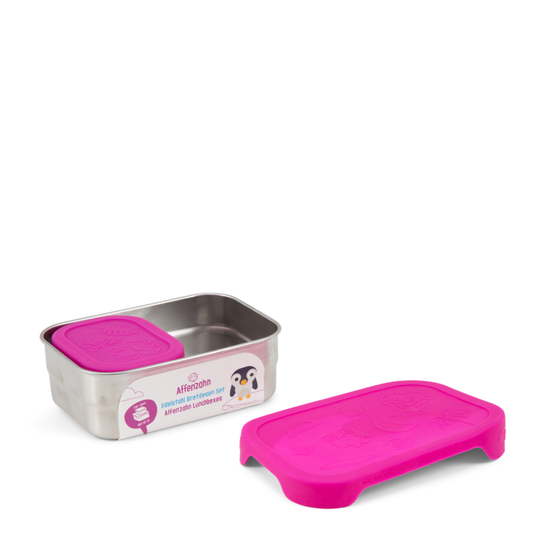 277AD931-8ABE-44E6-9F6C8E48685C0F87MEElDYim7rpoa Affenzahn Brotzeit Brotdose Edelstahl - Pink