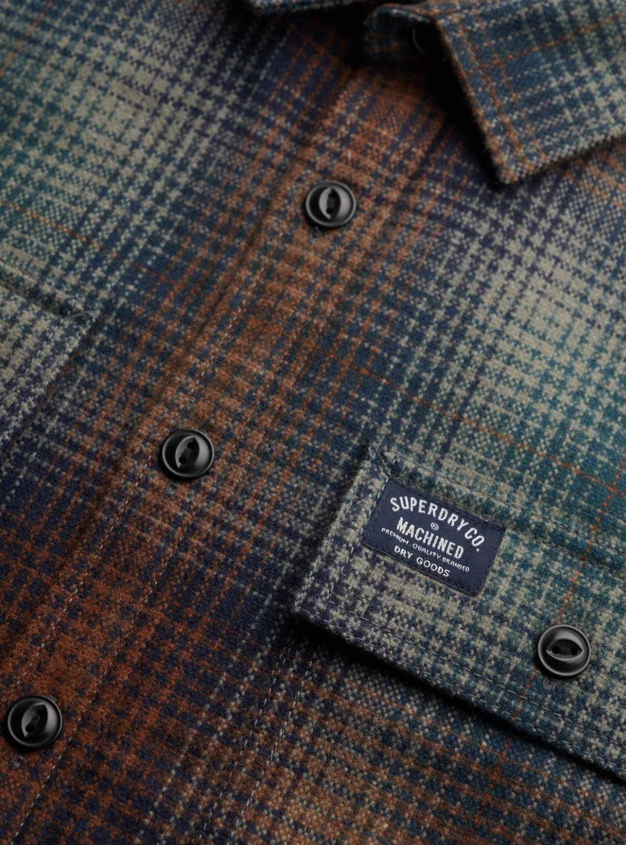 Superdry Herren Overshirt/Hemd Wool Miller in Bronze/Grün