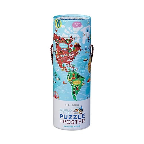 C2039FFCAD77F53E058BD0BB72FD8761CB83643C Crocodile Creek Puzzle & Poster - World Cities - Weltstädte - 200 Teile
