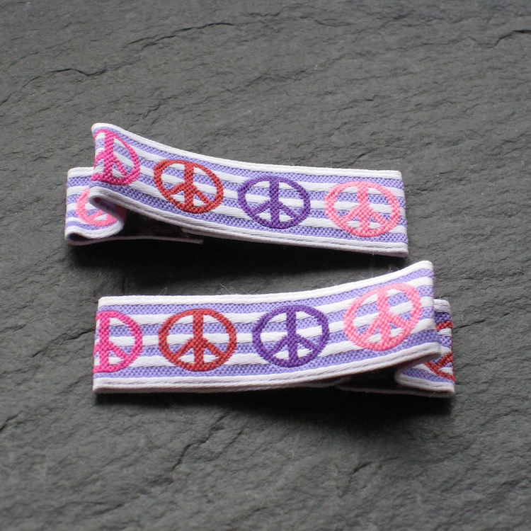 Wowzers Designer Haarspangen - Sterne & Peace Symbole - 1 Paar