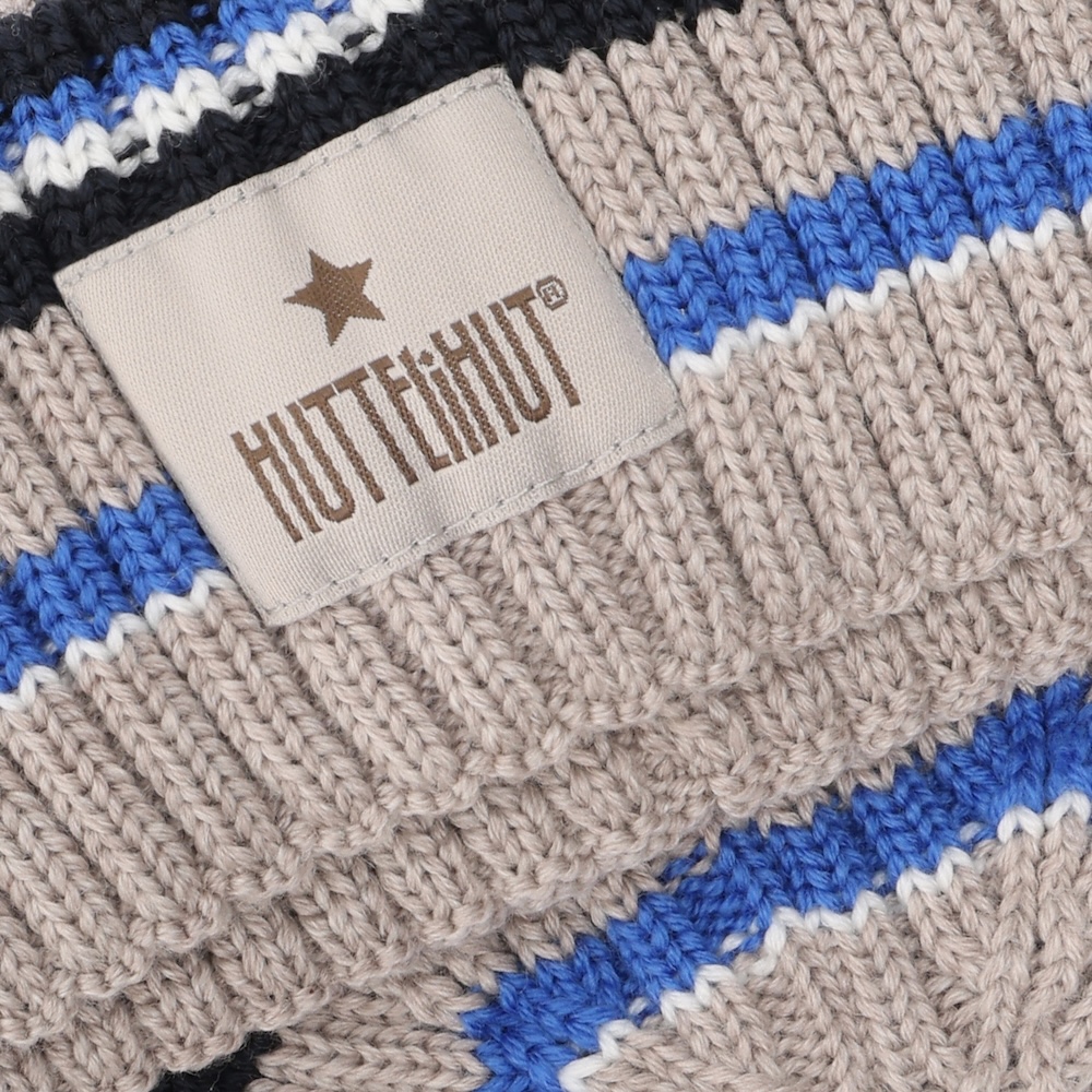 HUTTELiHUT Wollmütze Beanie aus Wolle Dazzling Blau Gestreift HUTTELiHUT Wollmütze Beanie aus Wolle Dazzling Blau Gestreift