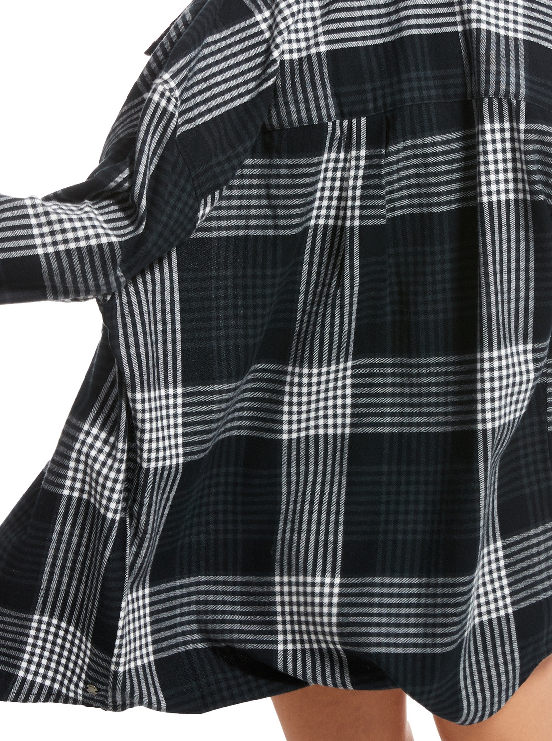 erjwt03592_roxy-m_kvj4_bck2 Roxy Let It Go Flannel - Langärmliges Karo Hemd für Frauen- Schwarz