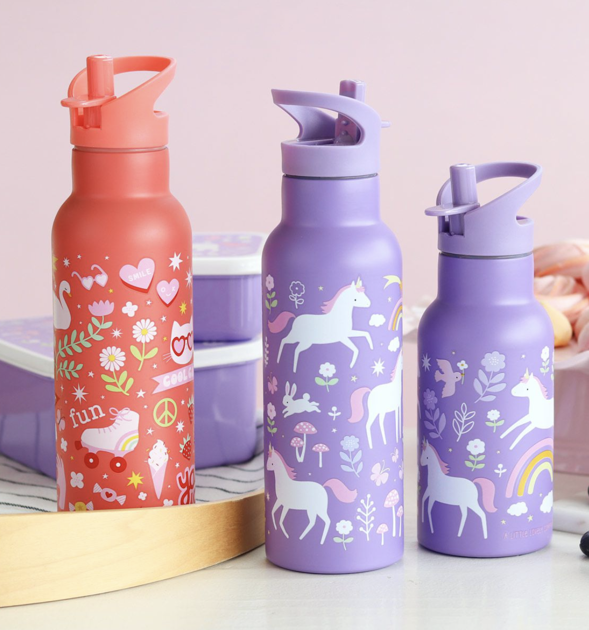 A Lovely Little Company Thermos Edelstahl Trinkflasche Groß mit Strohhalm - 500ml Einhorn A Lovely Little Company Thermos Edelstahl Trinkflasche Groß mit Strohhalm - 500ml Einhorn