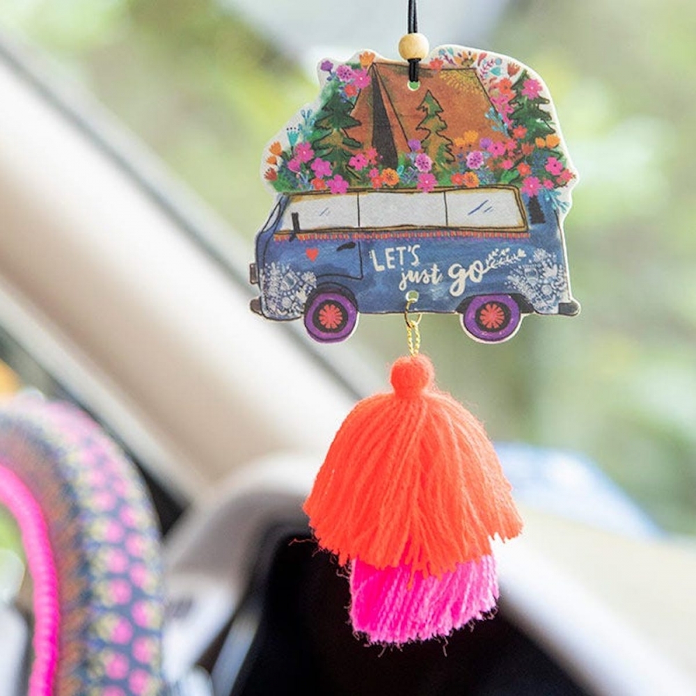 Natural Life Air Freshner Let's Just Go - Camping Bus