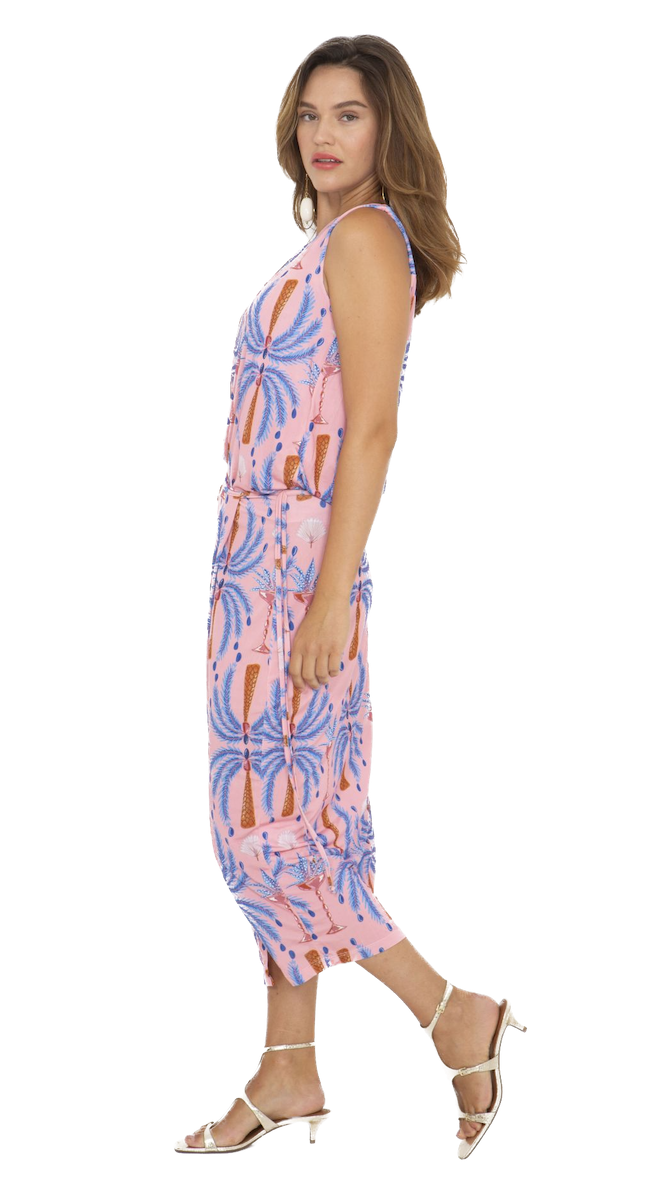 Marivie Rock Present! Palms Coral mit Palmen Allover Marivie Rock Present! Palms Coral mit Palmen Allover