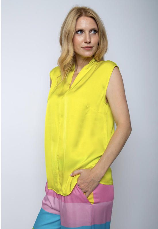 Emily van den Bergh Viskose Satin Bluse in Zitronnengelb - SALE Emily van den Bergh Viskose Satin Bluse in Zitronnengelb - SALE