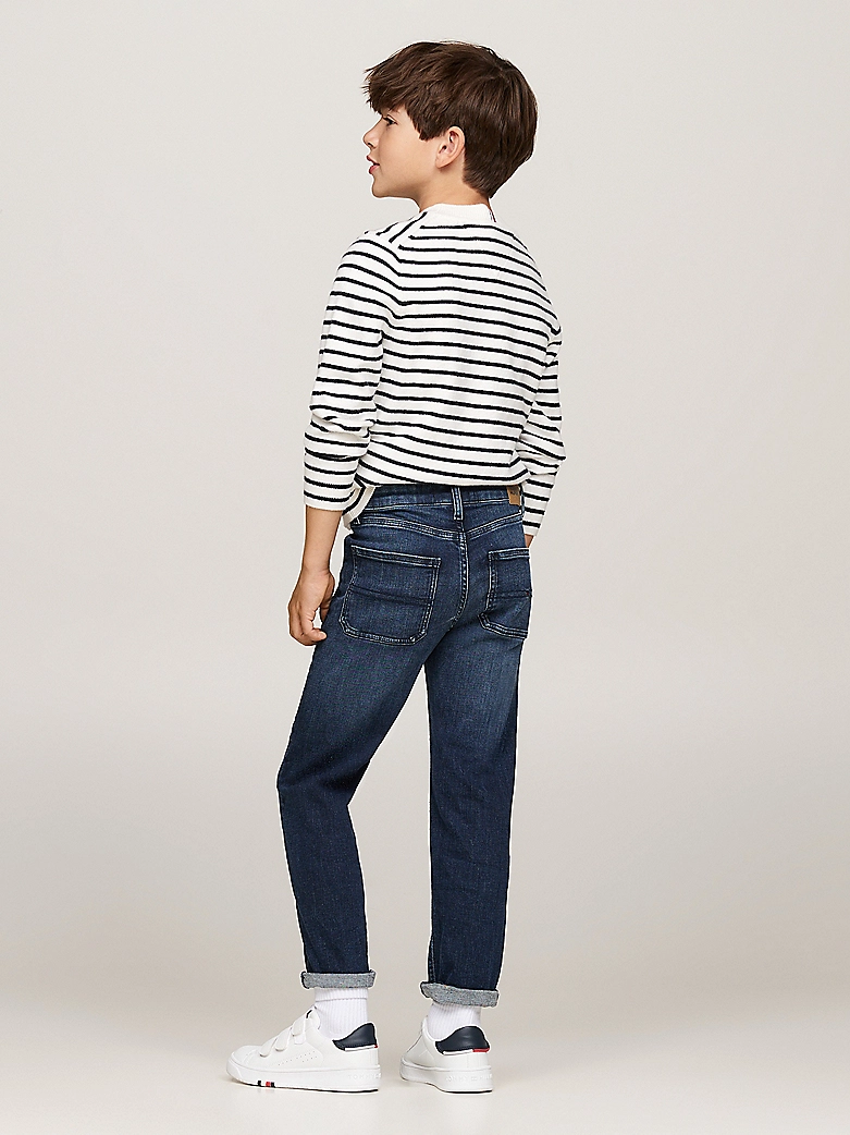 Tommy Hilfiger Jungs Skater Straight Leg Jeans Black Blue Wash Denim Tommy Hilfiger Jungs Skater Straight Leg Jeans Black Blue Wash Denim