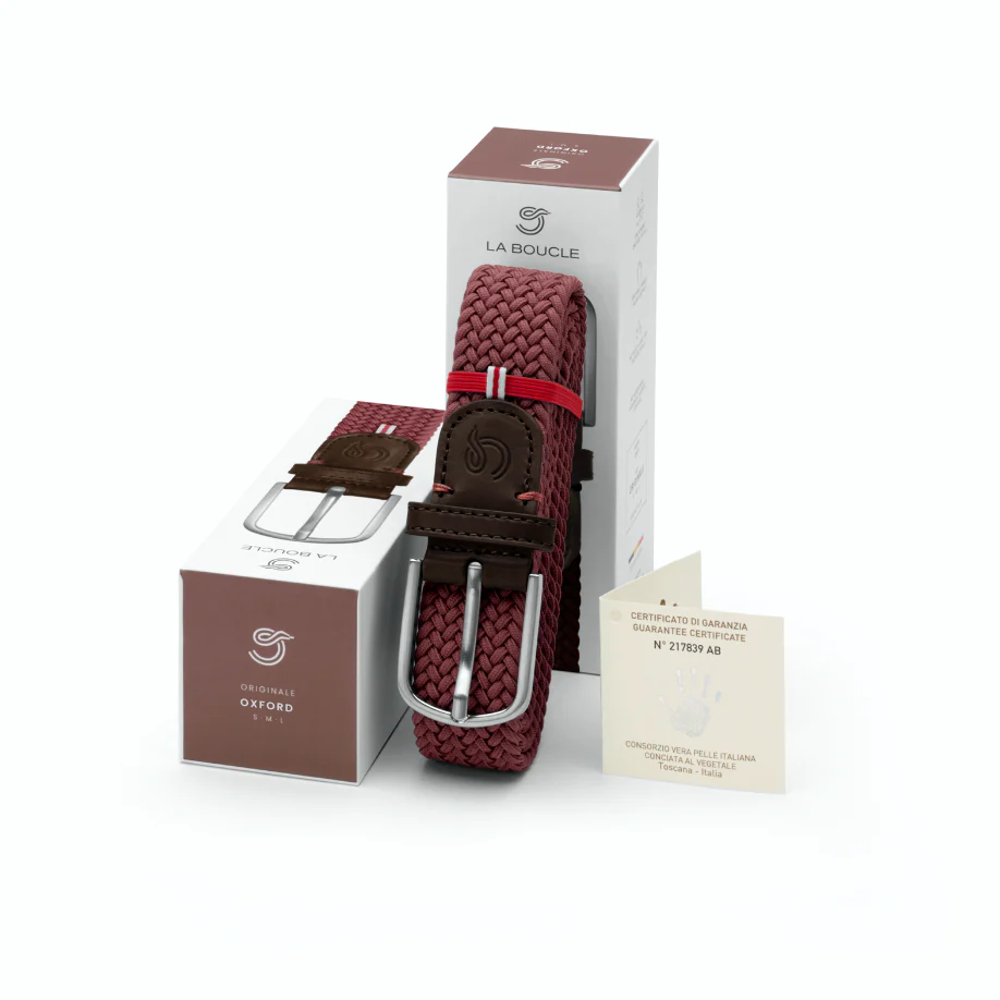 OXFORD_Packaging_2048x2048 La Boucle OXFORD Herren Stretch Gürtel Mono Braun