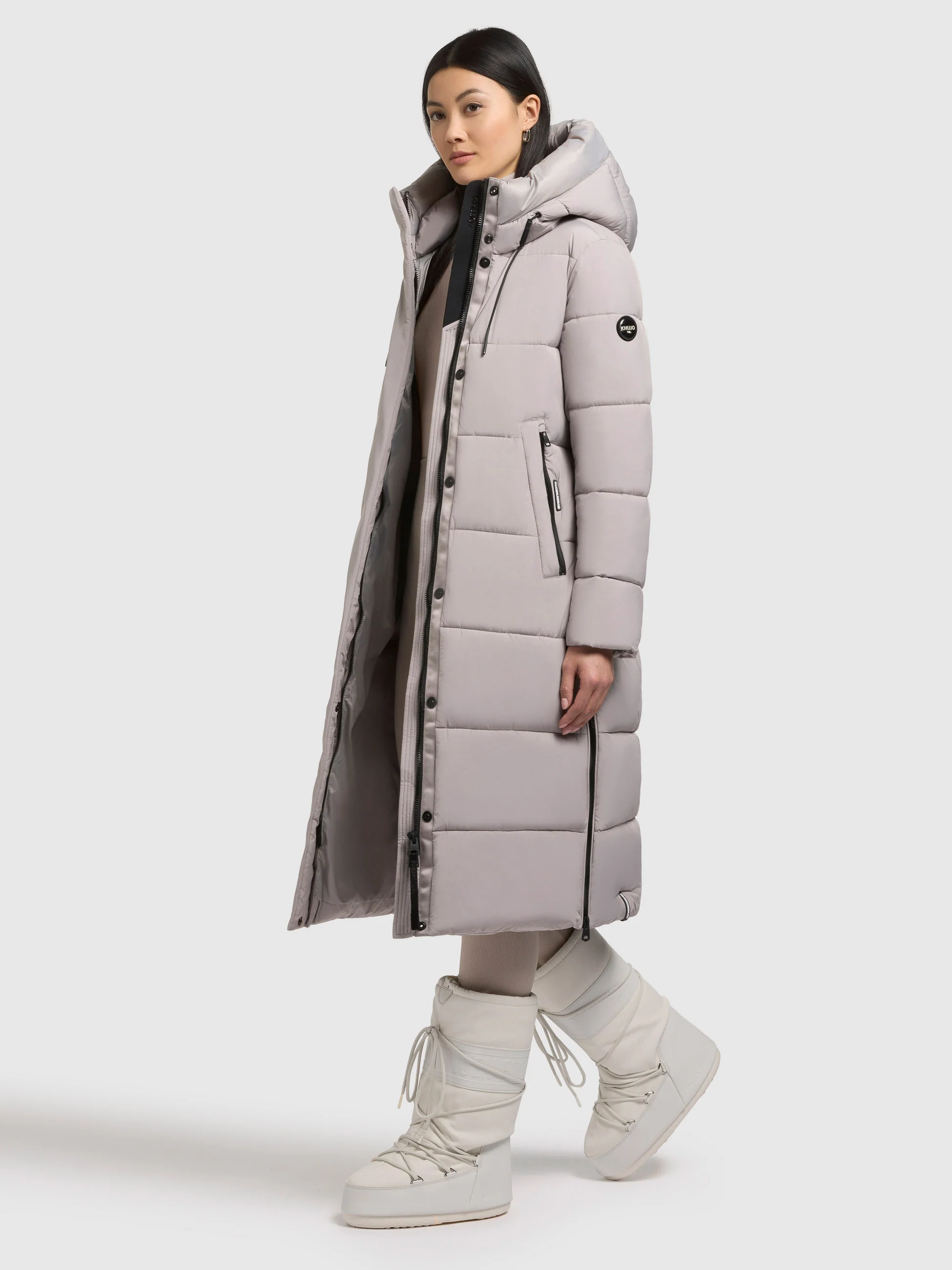 Khujo langer Steppmantel VELIA in Blizzard Gray - Eis Grau Khujo langer Steppmantel VELIA in Blizzard Gray - Eis Grau