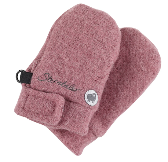 Sterntaler Fäustlinge ohne Daumen aus Merinowolle in Rosa