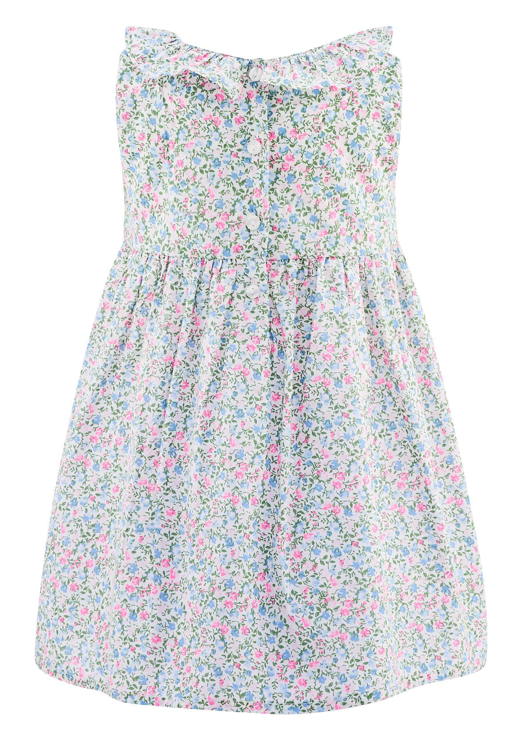 Happy Girls Kleid mit Blumen Allover Blau & Neon Blümchen - SALE
