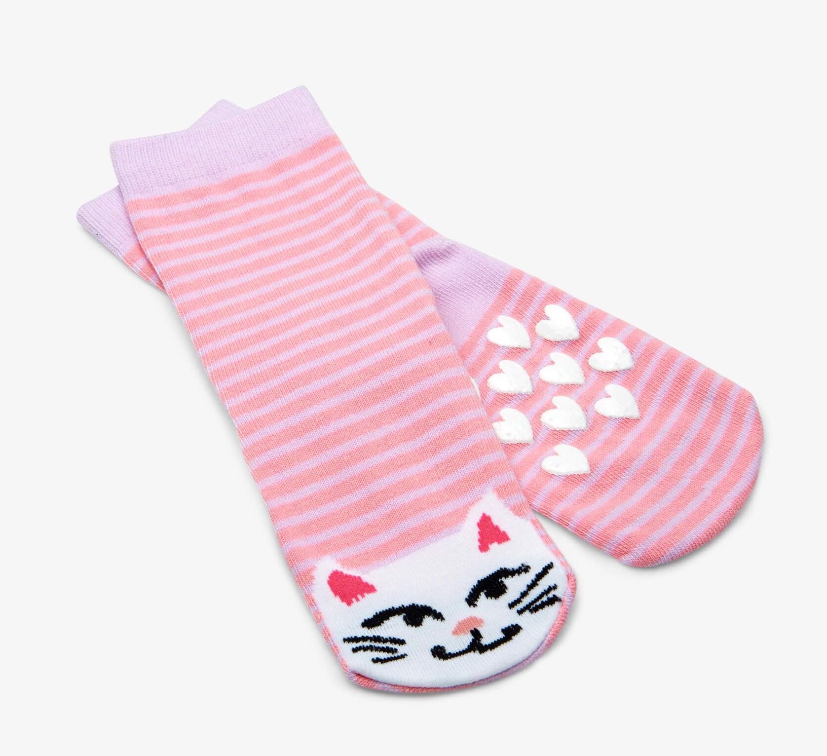 Little Blue House Kinder Stopper-Socken in Rosa - Katze