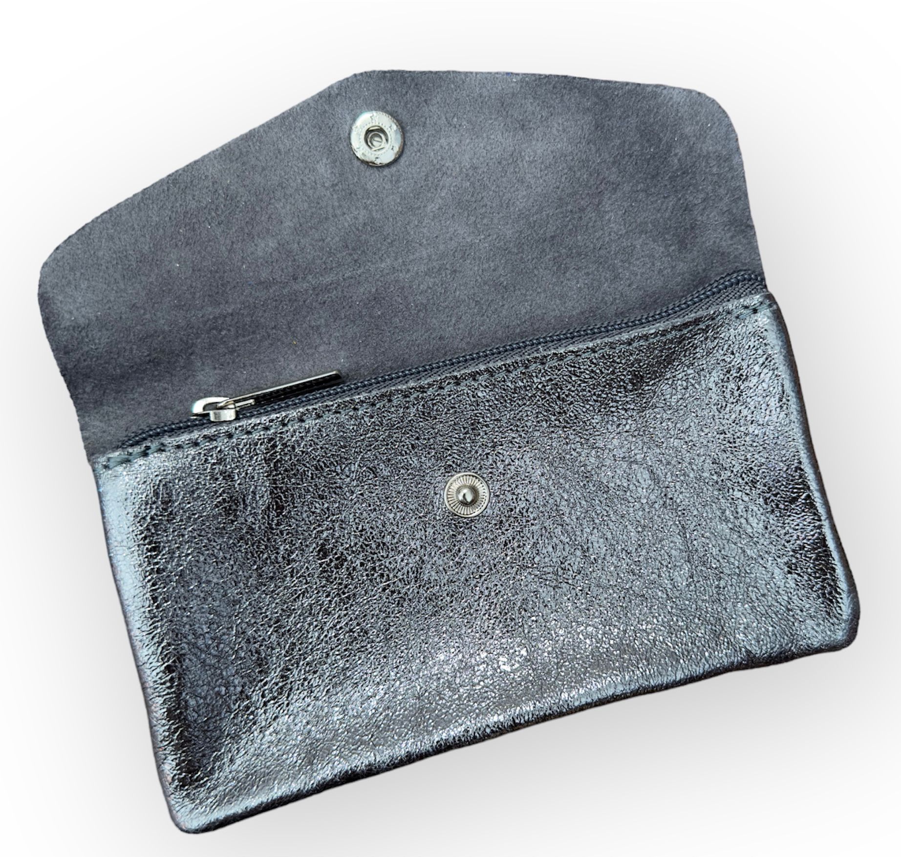 BFF Soft Leder Geldbeutel - Metalic Charcoal - Large