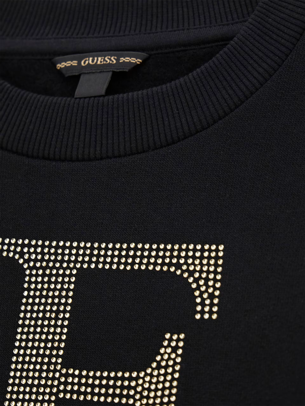 Guess Sweatshirt mit Strass in Schwarz - SALE