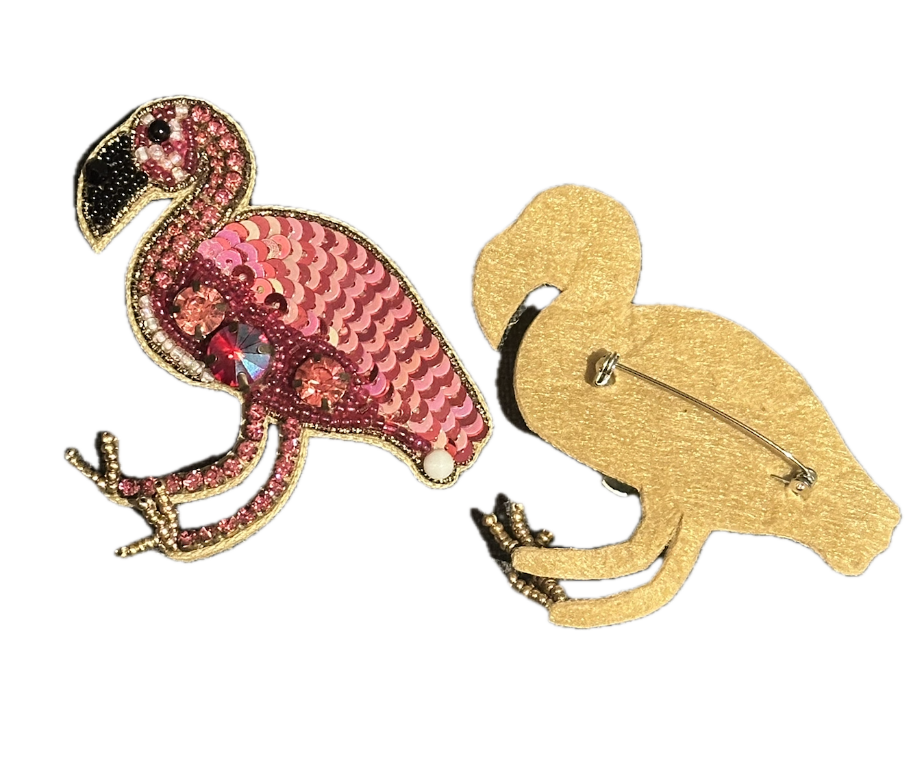 By Vivi Brosche-Set für Slipper oder Mode - Flamingo Neu