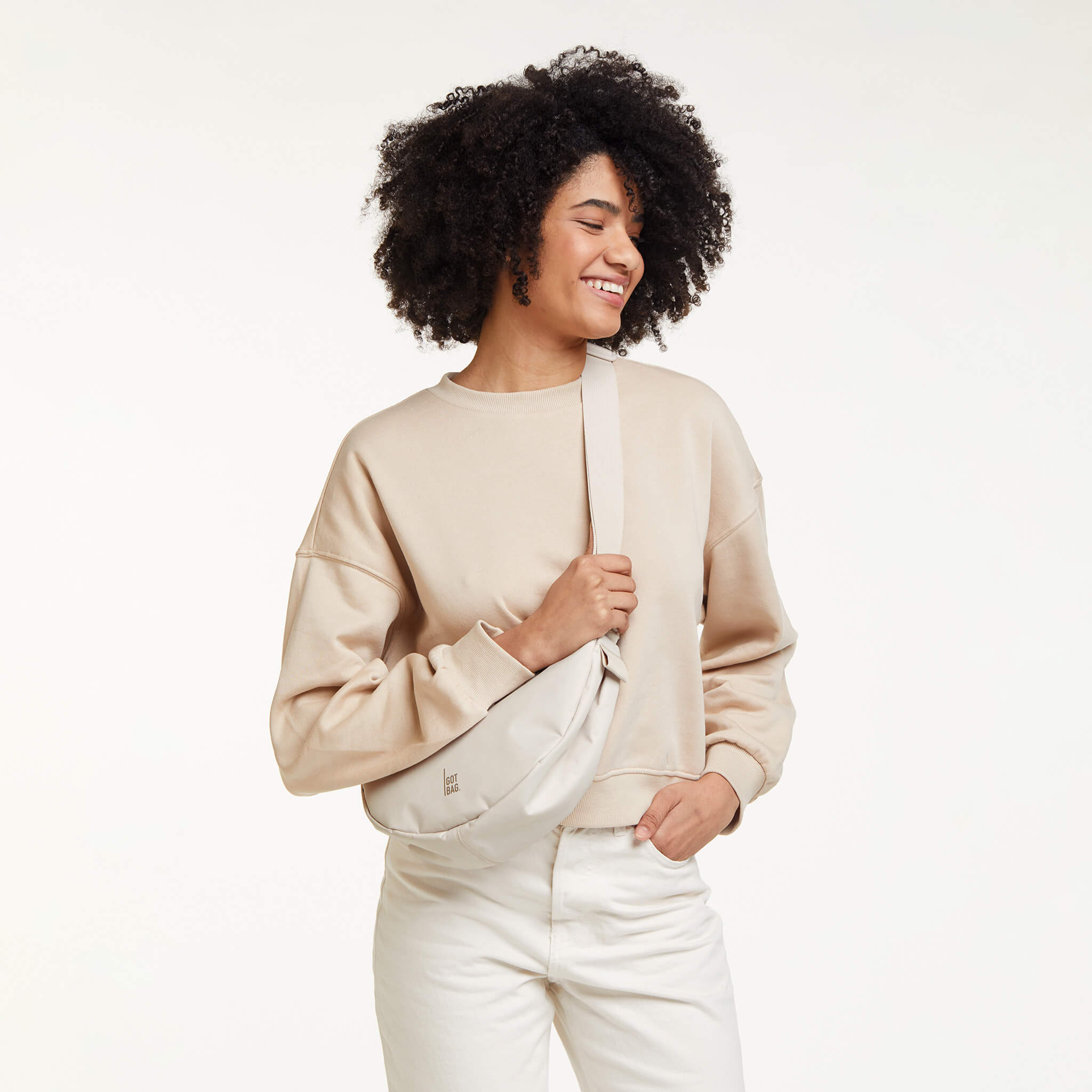 GOT BAG MOON BAG SMALL SOFT SHELL CREAM - Small Crossbody in Creme GOT BAG MOON BAG SMALL SOFT SHELL CREAM - Small Crossbody in Creme