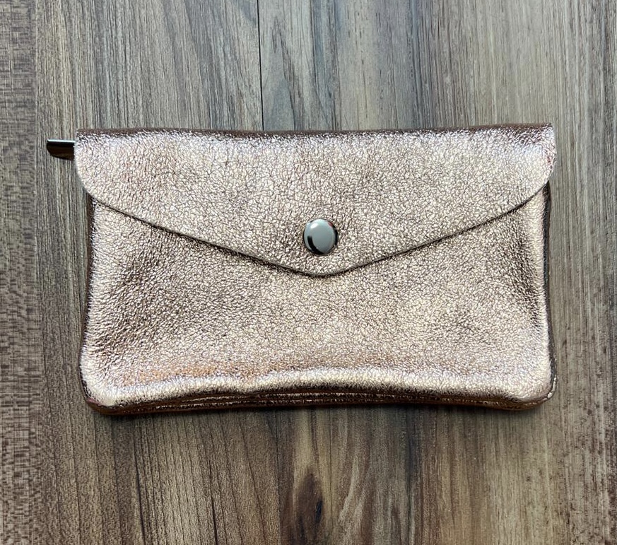 BFF Soft Leder Glitzer Geldbeutel in Rosegold Glam - Large