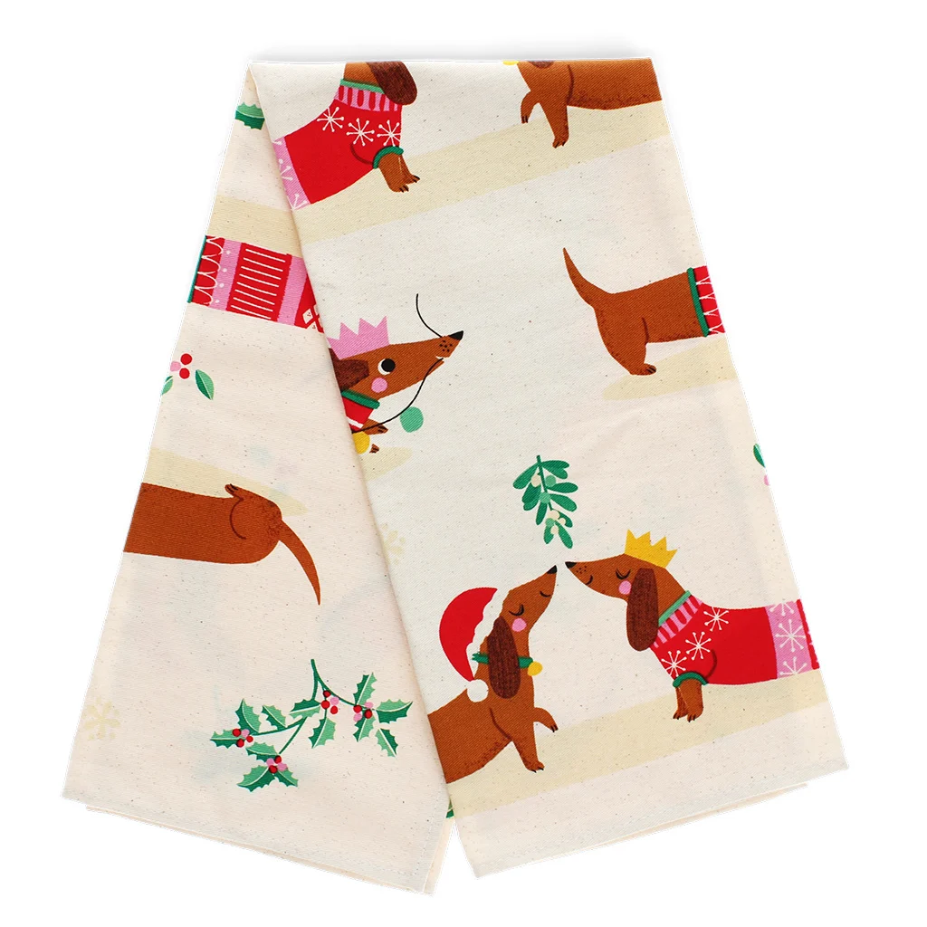 Rex London Geschirrtuch Festive Sausage Dogs - Weihnachtliche Dackel