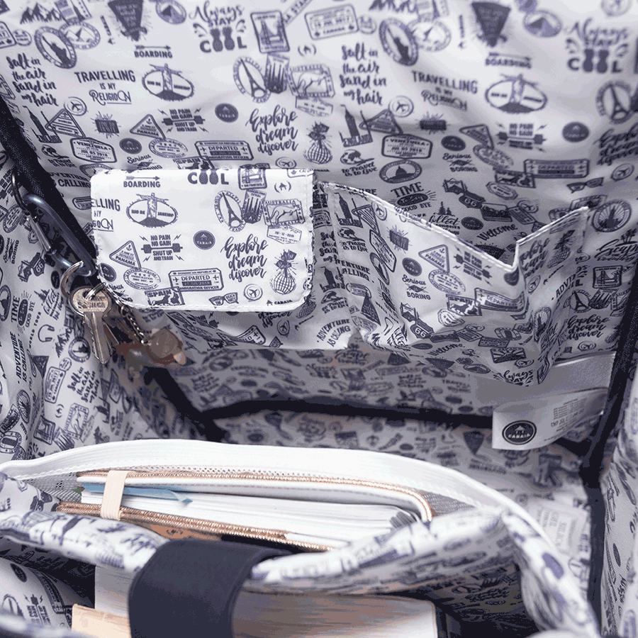 Cabaia Rucksack NEW YORK Large mit Laptop-Fach in Hellgrau meliert
