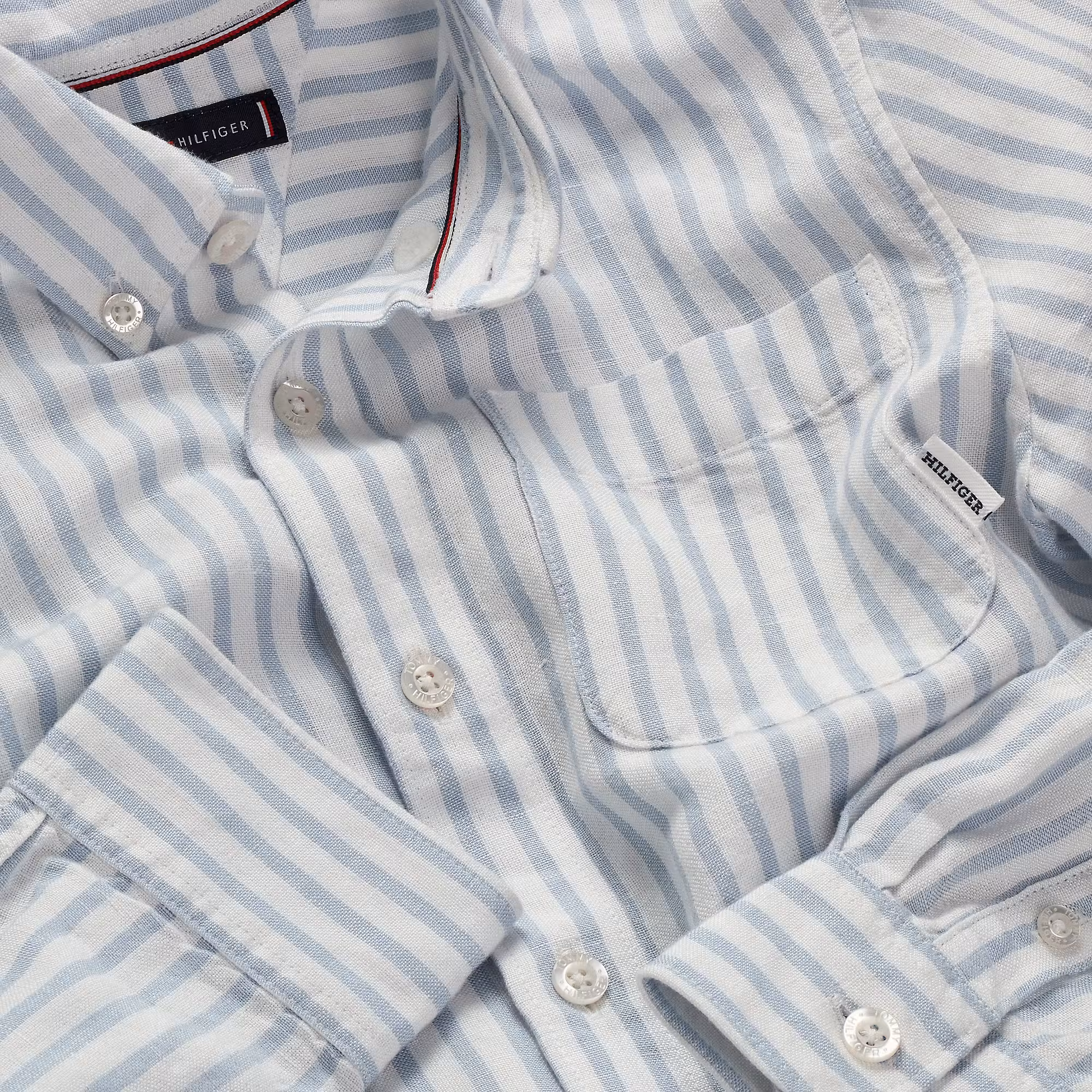 Tommy Hilfiger Jungs Leinenhemd in Weiß/Blau gestreift Tommy Hilfiger Jungs Leinenhemd in Weiß/Blau gestreift