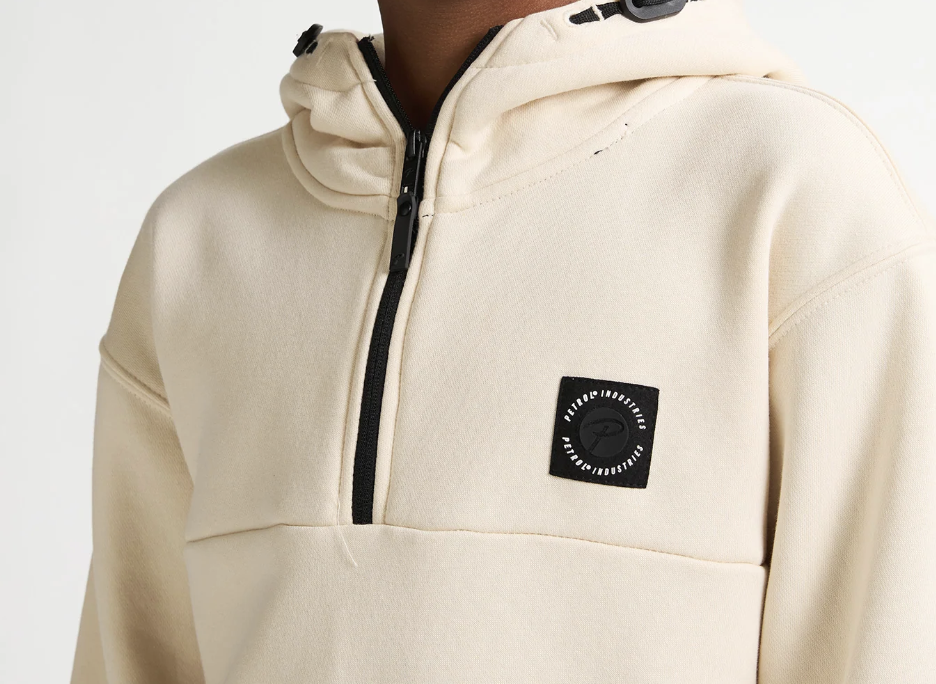 Petrol Industries Kinder Jungs Halfzip Kapuzenpullover in Sand