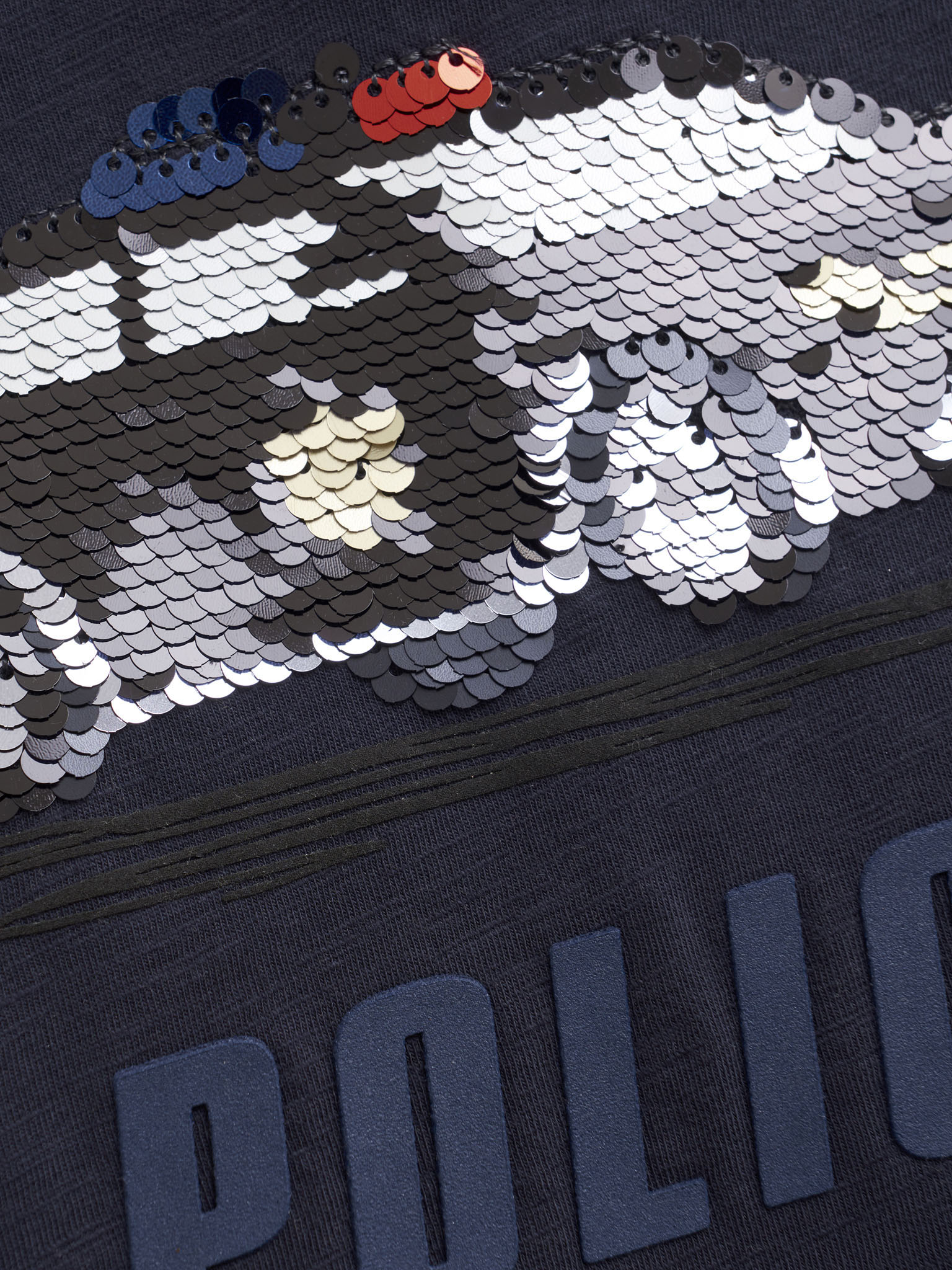 Minymo Langarmshirt in Navy mit Wendepailetten - Polizeiauto Minymo Langarmshirt in Navy mit Wendepailetten - Polizeiauto