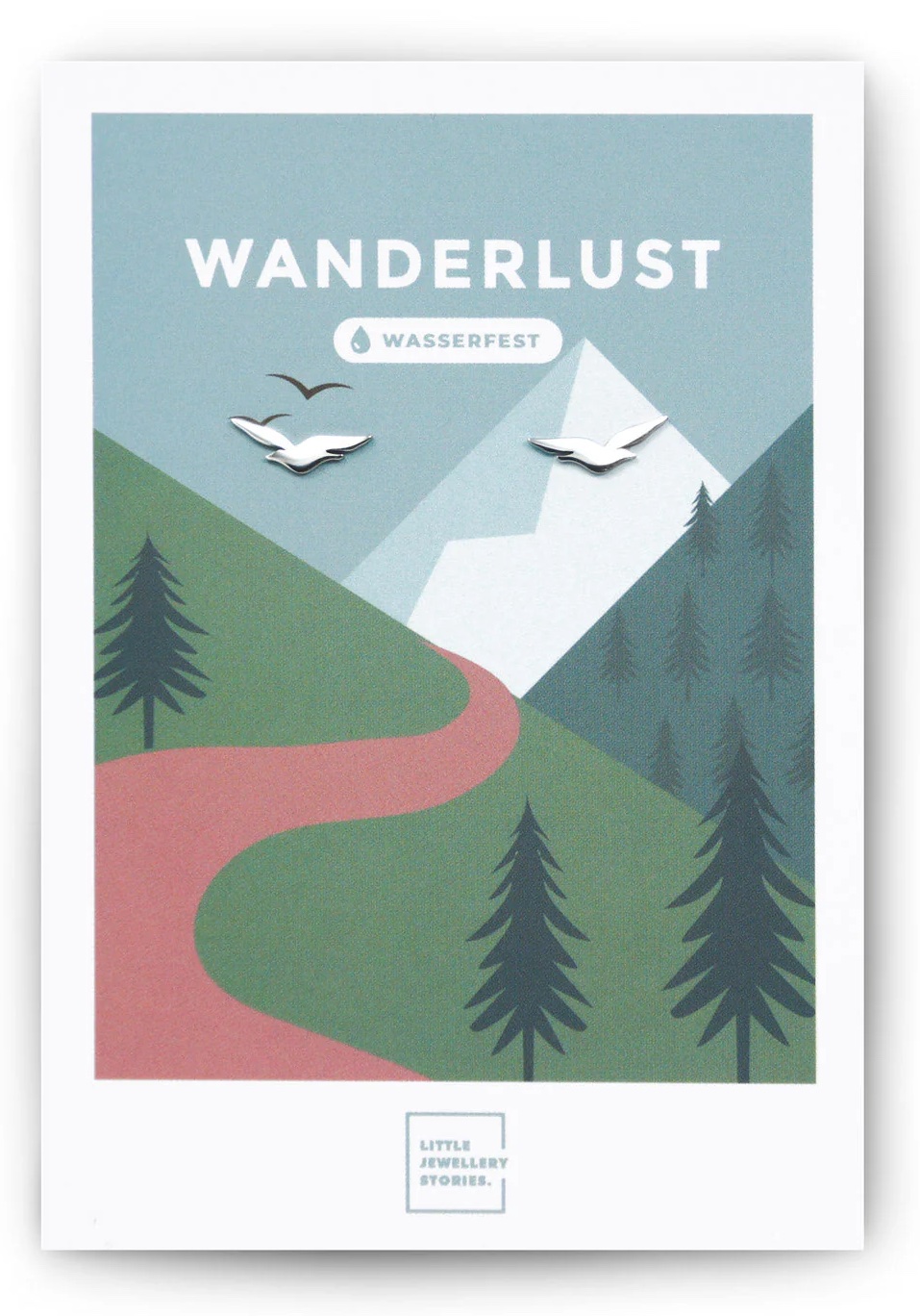 AIMI Ohrstecker Wanderlust Vogel in Silber 