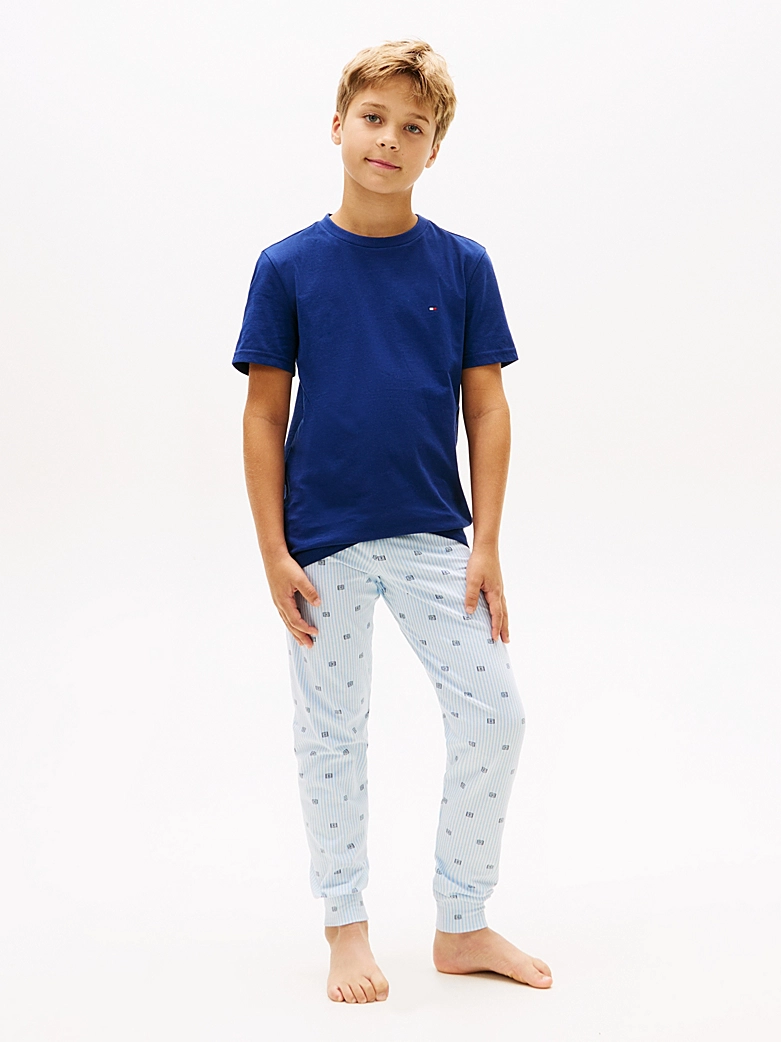 Tommy Hilfiger Jungs Doppelpack T-Shirt / Unterhemden mit Kurzarm - Marine & Hellblau