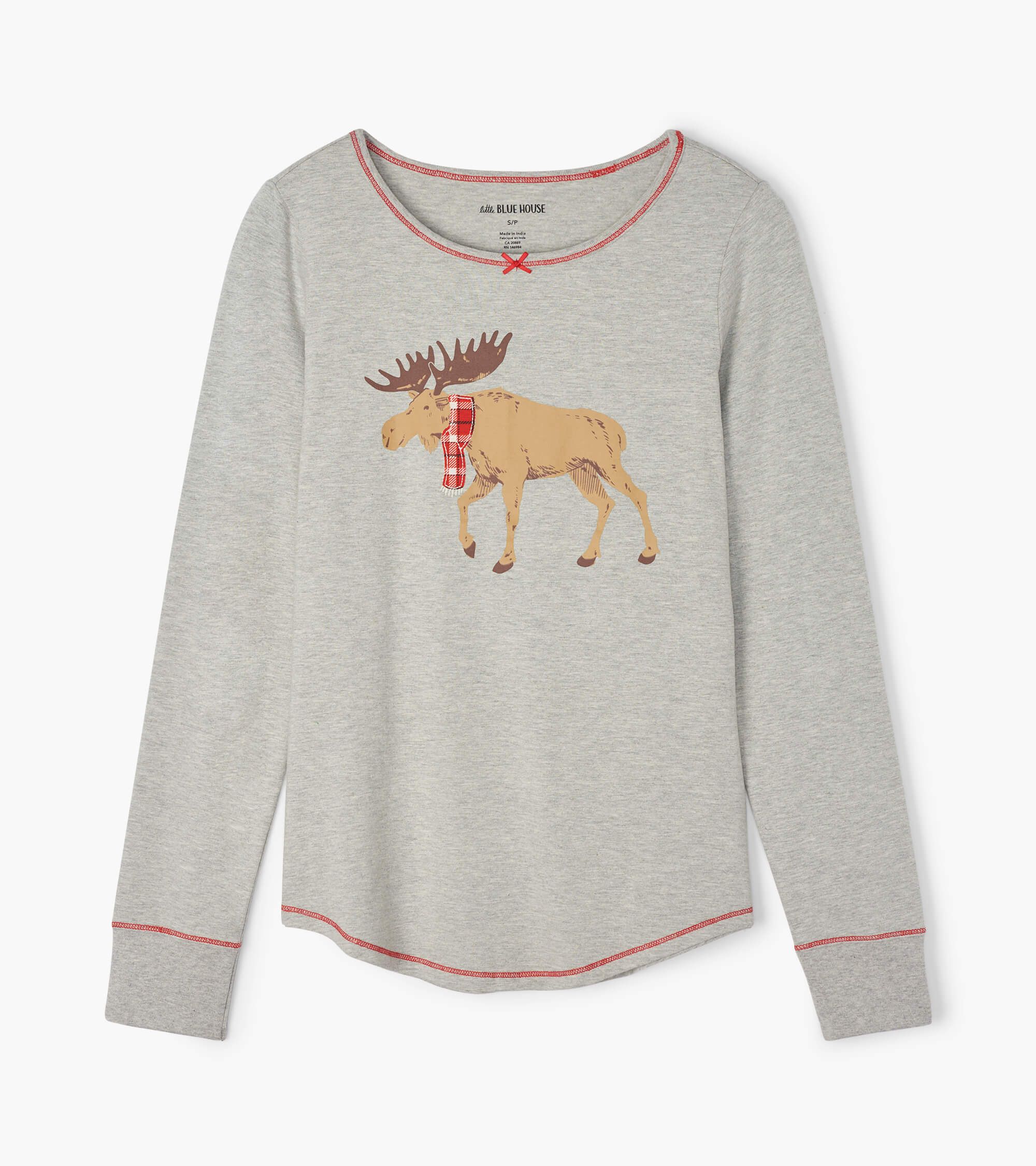 Little Blue House Langarm Shirt - Elch mit Schal